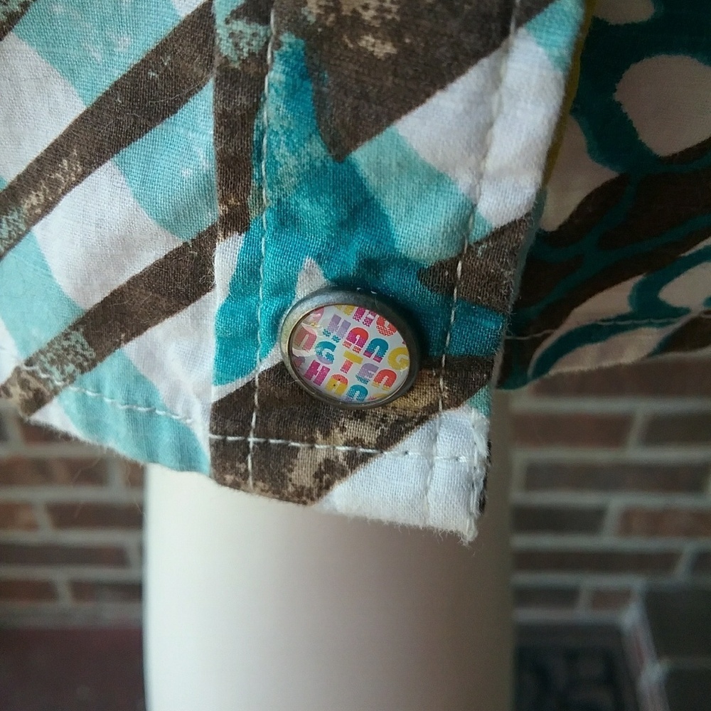 Hang Ten Floral Plaid Shirt Size Large - Picture 6 of 8